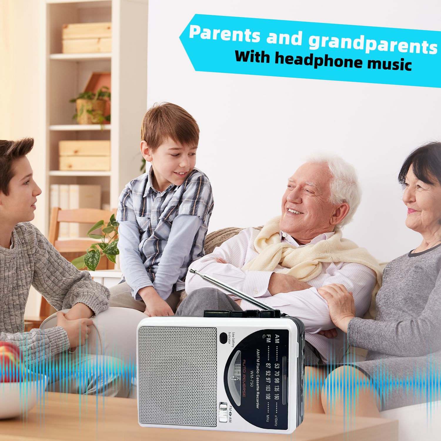 Cassette Tape Player, Cassette Recorder with Automatic Rewind, AM/FM Battery Powered Radio with 3.5MM Headphone Jack, Big Speaker, Microphone Jack, Powered by DC or AA Battery (White) - Image 7