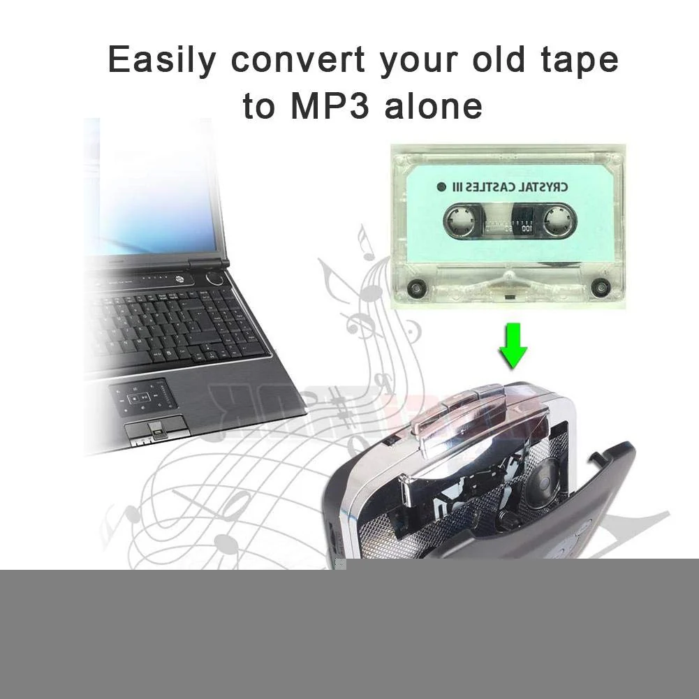 Cassette to MP3 Converter Stereo USB Cassette Digital Tape MP3 with Headphones for Computer, Speaker, Transfer to Mobile Phone, for iPod, etc. - Image 3