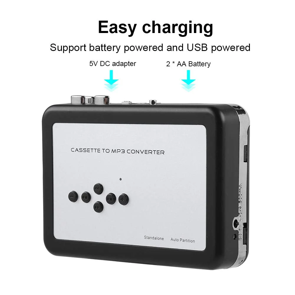 Cassette to MP3 Converter USB Cassette Player from Tapes to MP3 Converter Compatible with PC, Computer, Laptop, Desktop - Image 6