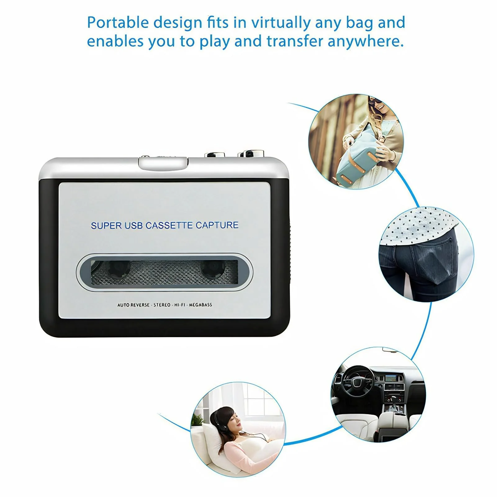 Cassette to MP3 Converter with USB Power Supply, Plug and Play Tape Player for MP3 Conversion, Includes Audacity Software - Image 7