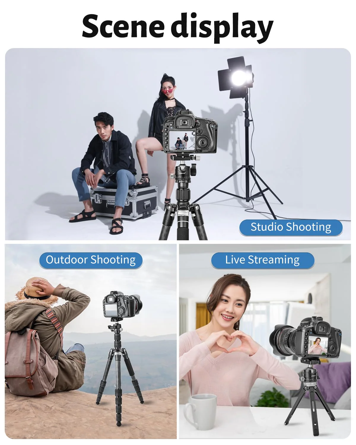 CAVIX Ball Head Mount with 1/4" Screw Arca Type Quick Release Plate 360 Degree Swivel Tripod Ball Head Loading 22lb/10kg HB29A - Image 8