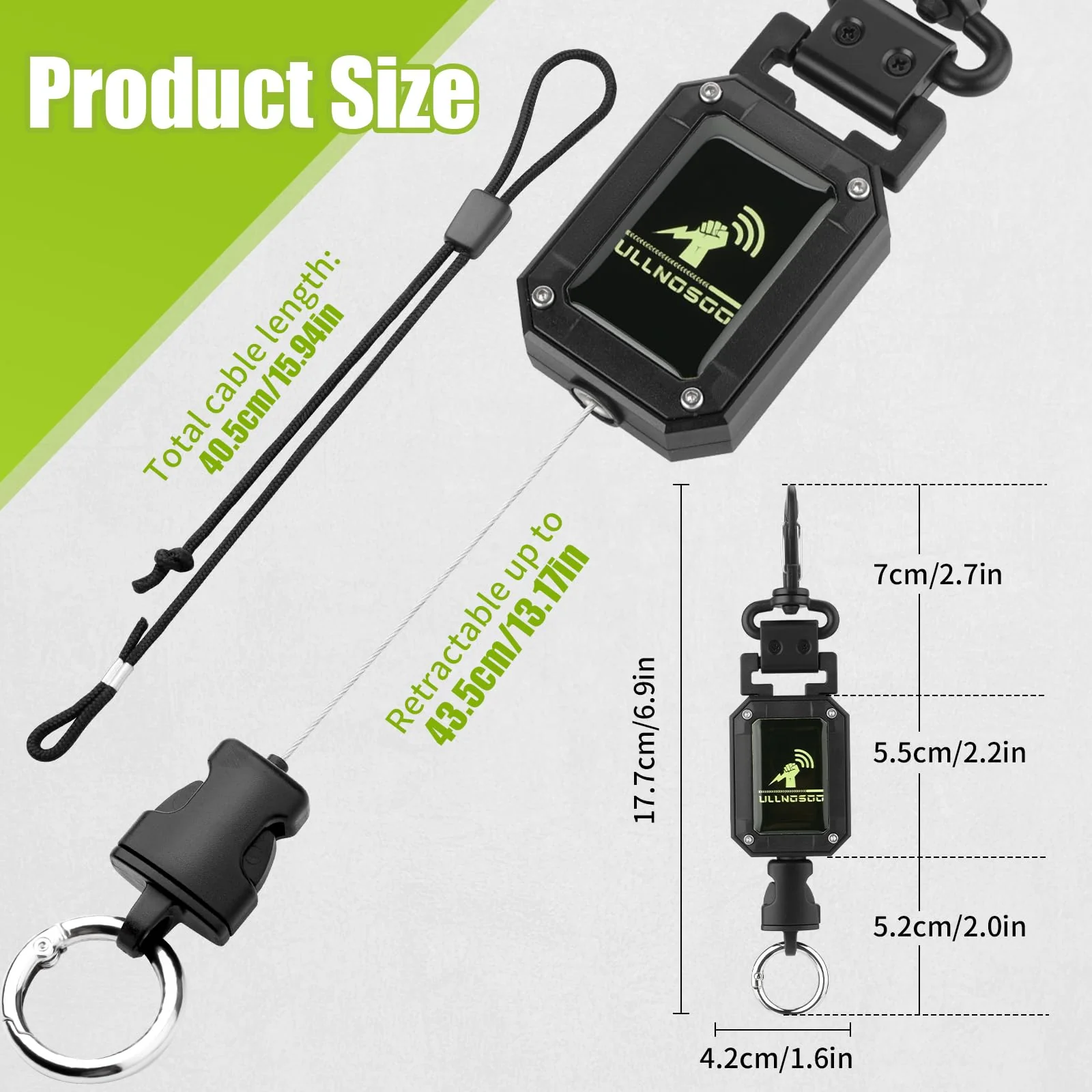 CB Mic Holder, 2Pcs Retractable Luminous Material 360° Rotatable Microphone Hanger Keeper CB Radio Accessory, Heavy-Duty Tether 32" Stainless Steel Cord with Adjustable Mount Kit for Night Driving 2 - Image 7