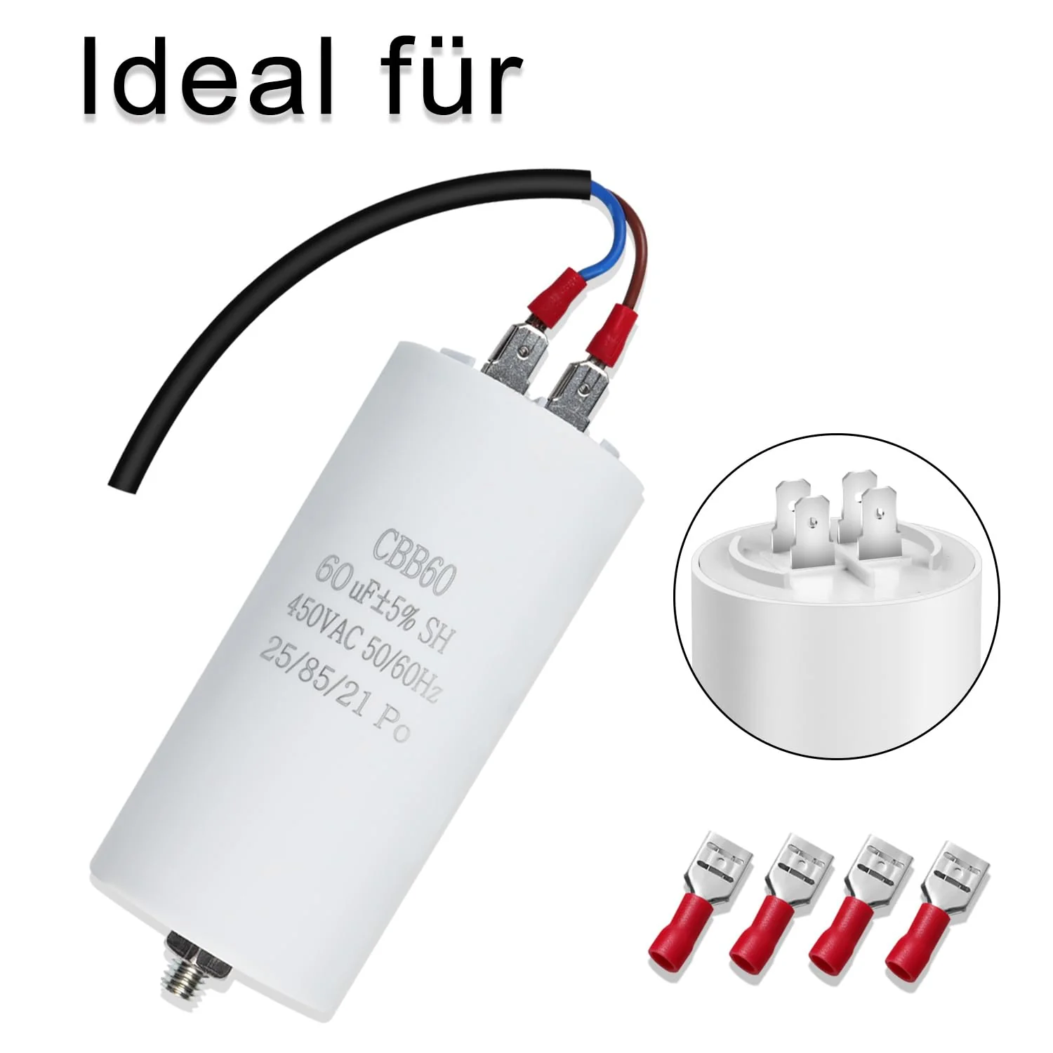 CBB60 450V 30UF 50/60HZ Capacitor, Plug-In Capacitor, Starter Capacitor, Motor Capacitor, Suitable for Pumps, Lawnmowers and Other Electrical Devices (Four Connections) - Image 3