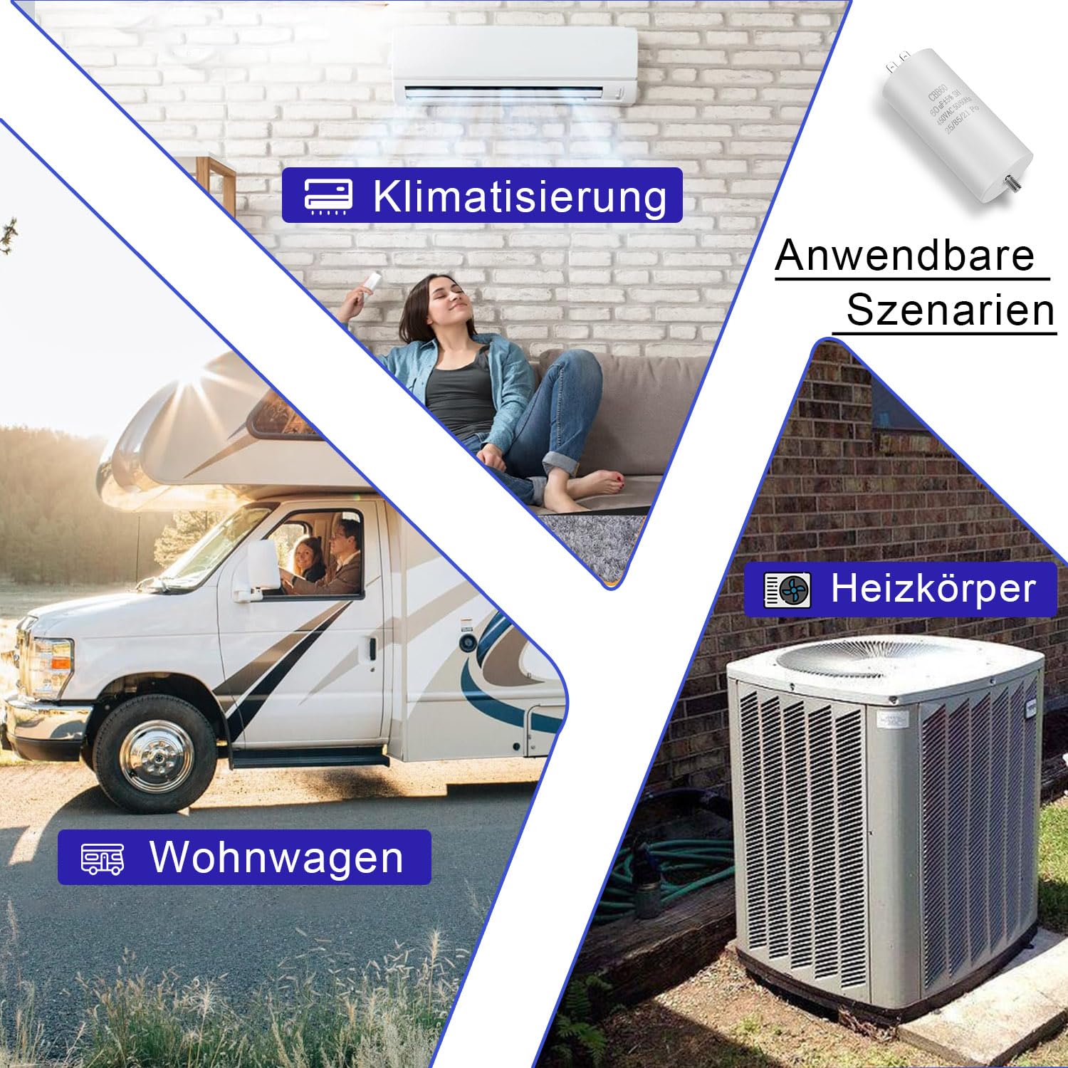 CBB60 450V 30UF 50/60HZ Capacitor, Plug-In Capacitor, Starter Capacitor, Motor Capacitor, Suitable for Pumps, Lawnmowers and Other Electrical Devices (Four Connections) - Image 6