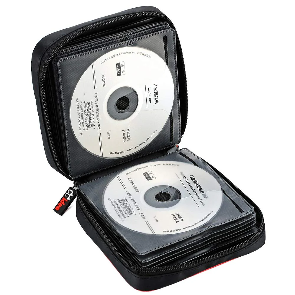 CCidea 40 Capacity CD/DVD Case Holder Portable Wallet Disc Storage Binder for Car, Home,Travel Carrying Organizer (Black) Specials Black - Image 3