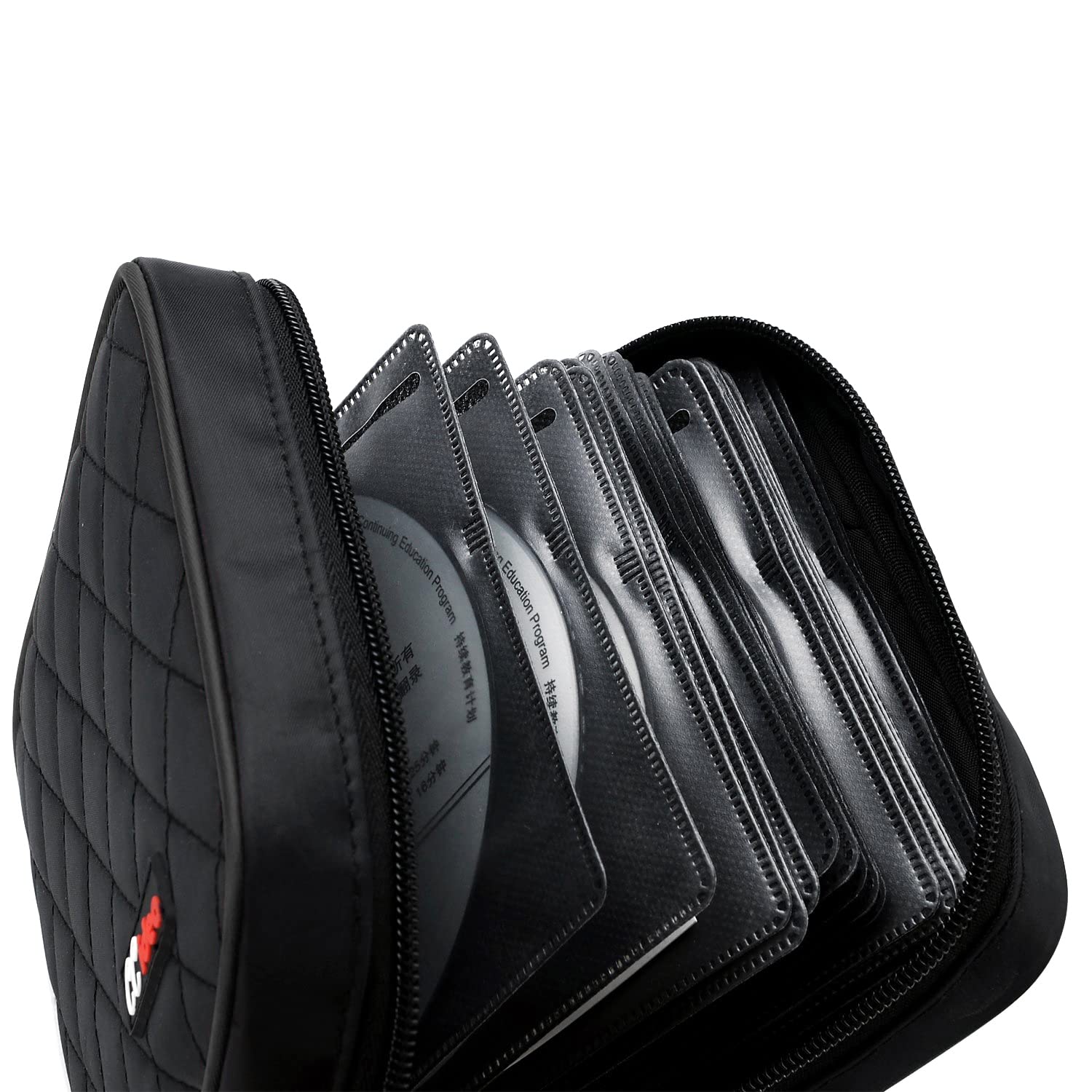 CCidea 40 Capacity CD/DVD Case Holder Portable Wallet Disc Storage Binder for Car, Home,Travel Carrying Organizer (Black) Specials Black - Image 4