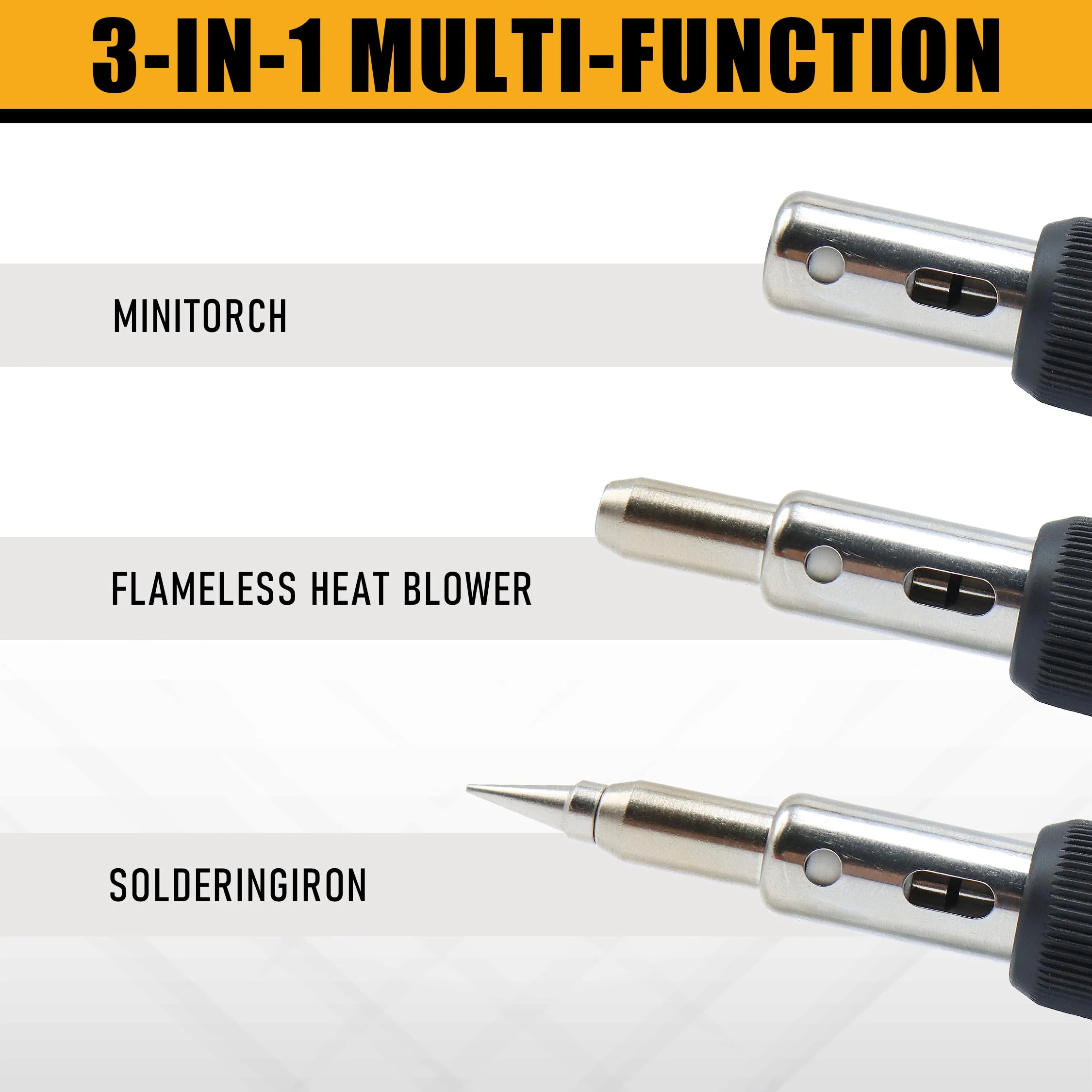 CCLIFE Soldering Iron Set Gas Soldering Iron 13 Butane Soldering Iron with Flux Soldering Wire Soldering Set for Soldering, Hot Cutting, Welding, Pyrography, Wood Engraving, Jewellery Making (Upgrade) Gas soldering iron (upgrade) - Image 2