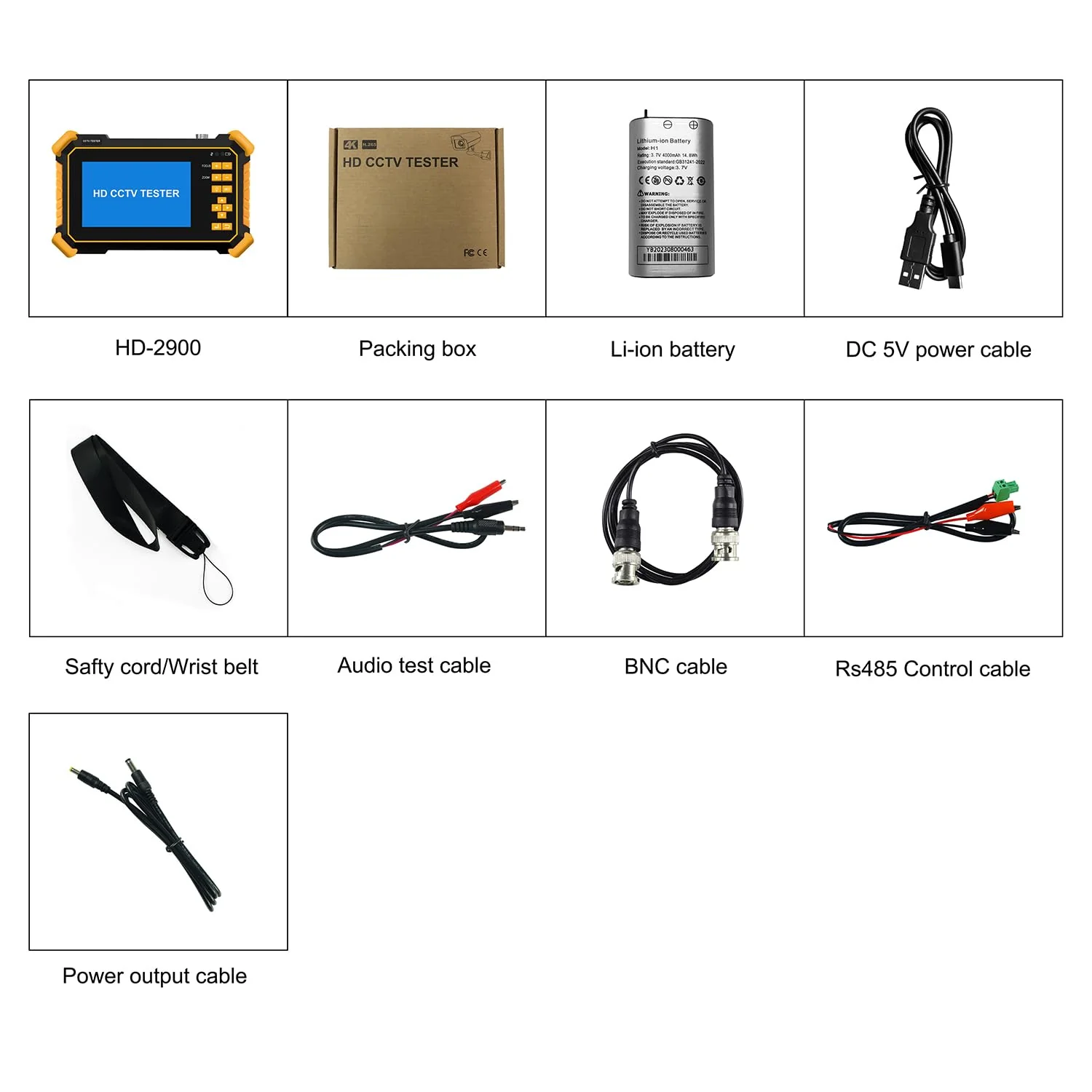 CCTV Camera Tester Support 8MP TVI CVI AHD CVBS Analog Camera Tester 4.3 inches Screen RS485 PTZ Control Audio Test 12V Power Output - Image 6