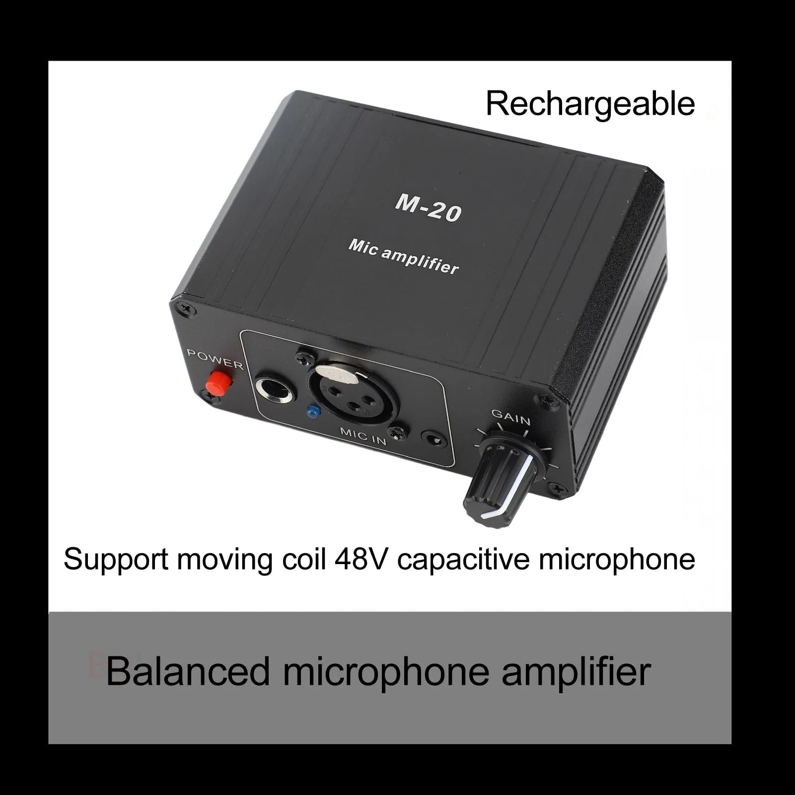 CCYLEZ Mic Preamp, 48V Power, Low Noise, XLR Output, Black, 1 Pack, Mic Preamplifier, XLR, TRS - Image 3