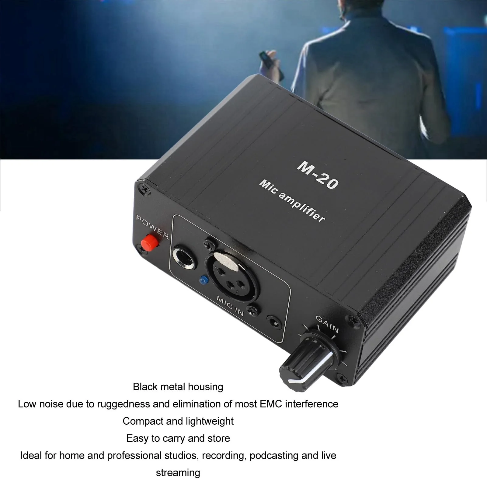 CCYLEZ Mic Preamp, 48V Power, Low Noise, XLR Output, Black, 1 Pack, Mic Preamplifier, XLR, TRS - Image 5