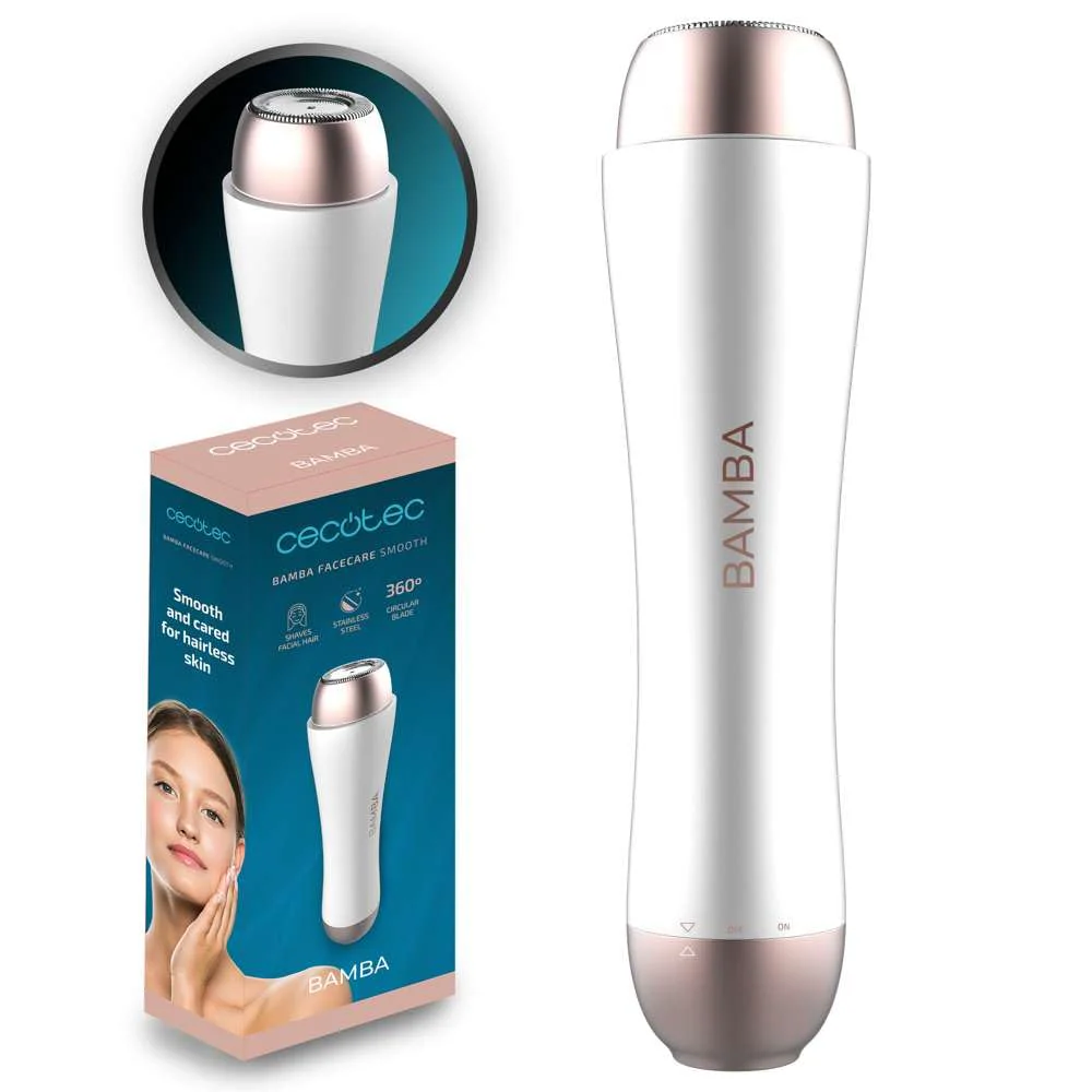 Cecotec Gesichtsrasierer Bamba FaceCare Smooth, Edelstahlklinge, passt sich der Haut an, wasserdicht IPX5, Schutzkappe Face razor - Image 4