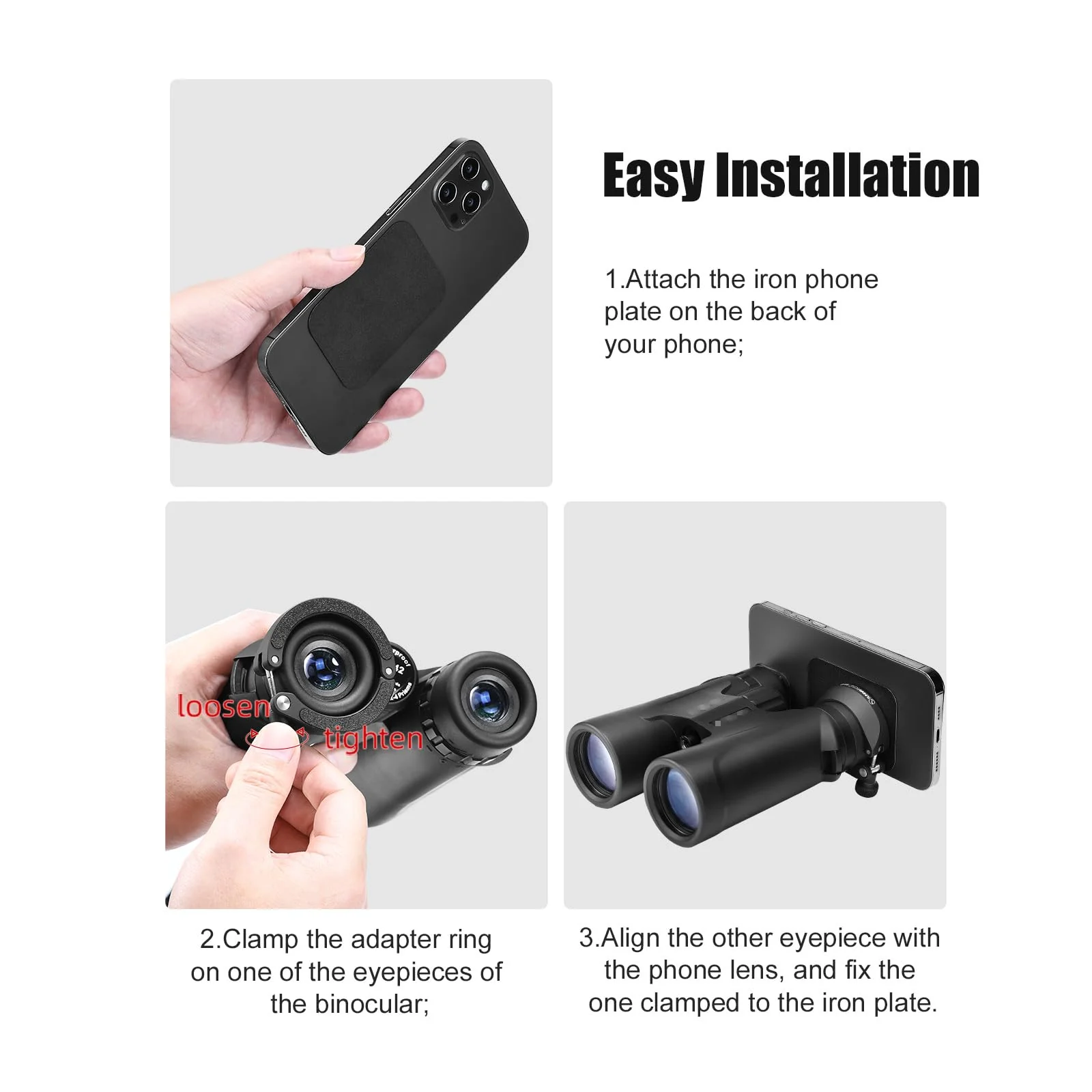 Cell Phone Photography Adapter for Binocular, Universal Smartphone Mount for Binocular,Capture Photos and Video Through Binocular, 2502 - Image 6