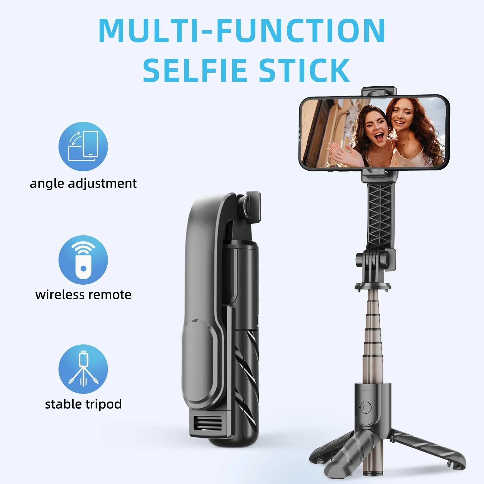 Cell Phone Selfie Stick Tripod, Retractable Selfie Stick Tripod with Wireless Remote Control, Live Streaming, Video Recording, for Photograph Compatible with iPhone, Android and More - Image 6