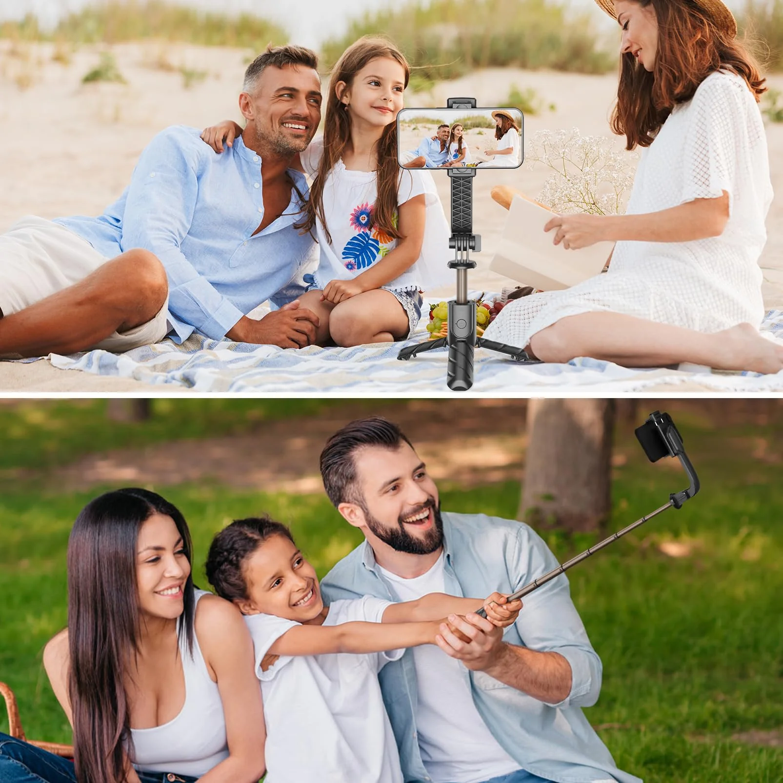 Cell Phone Selfie Stick Tripod, Retractable Selfie Stick Tripod with Wireless Remote Control, Live Streaming, Video Recording, for Photograph Compatible with iPhone, Android and More - Image 8