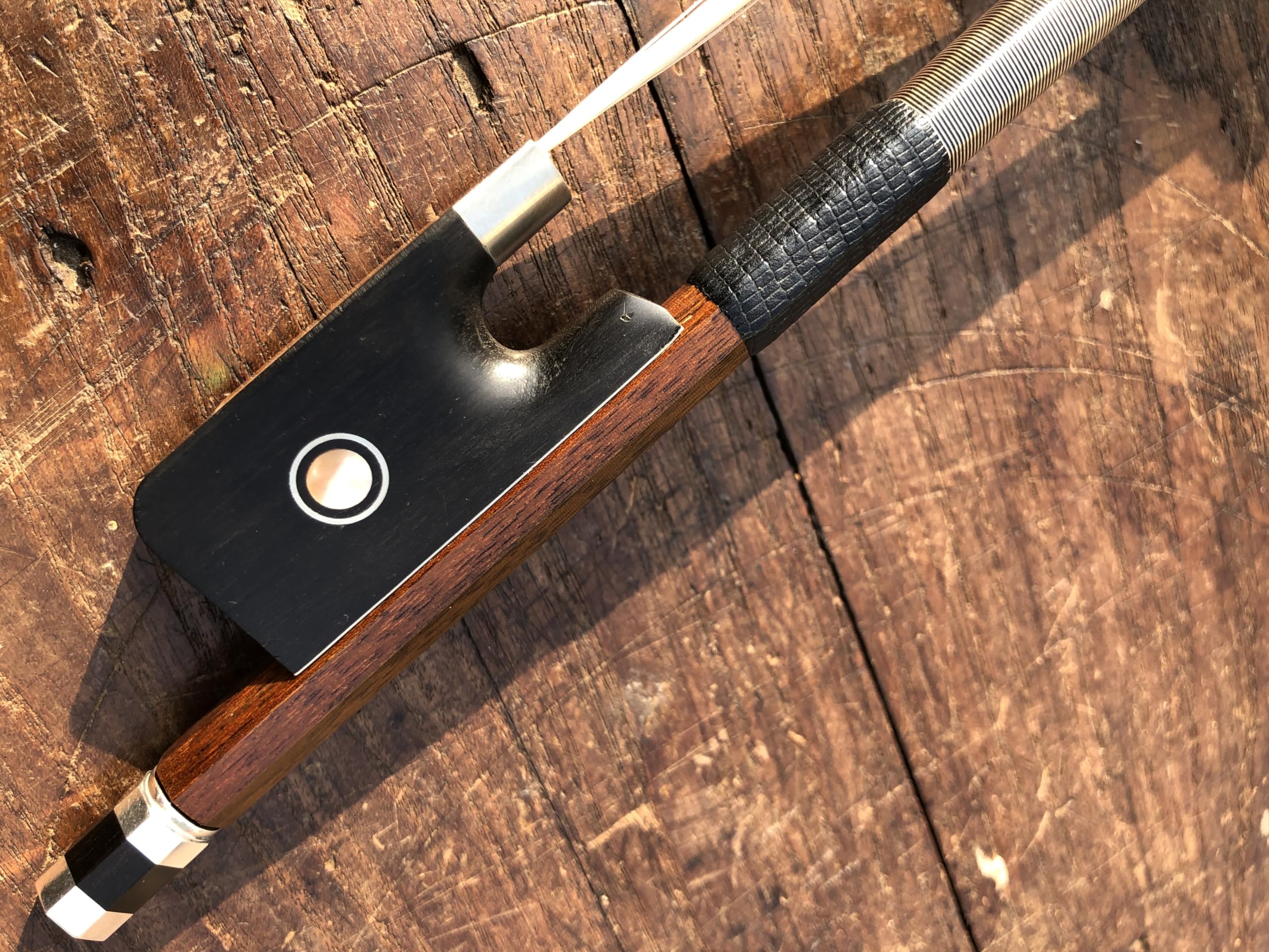 Cello Bow IPE Wood Cello Bow Unbleached White Horse Hair Art No VC210 (4/4 Cello Bow) 4/4 Cello Bow - Image 7