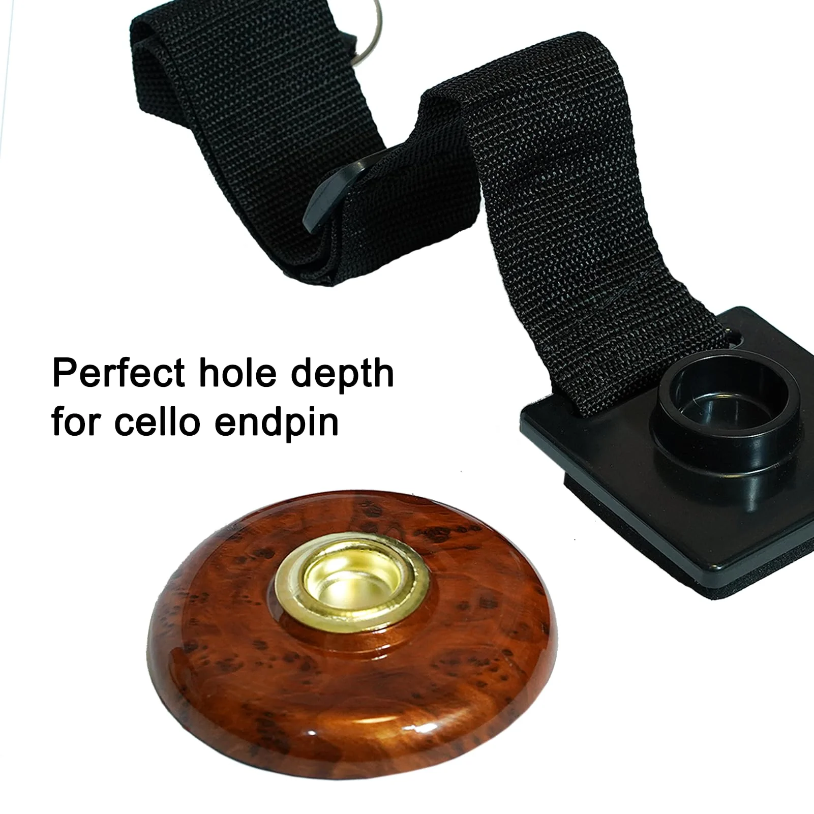 Cello Endpin Anchor Non-slip Stopper Rest Holder Stand Cello Antiskid Device Adjustable Strap with Thick Pad (Cello Bock brown) Cello Bock brown - Image 4