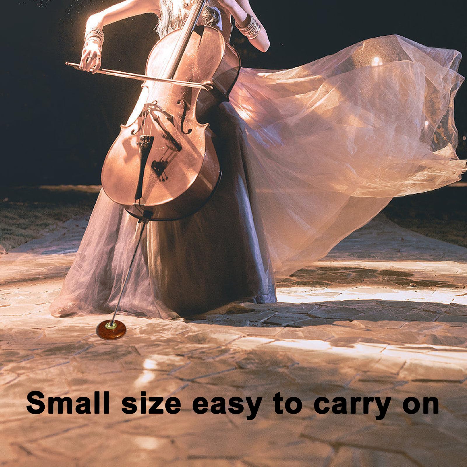 Cello Endpin Anchor Non-slip Stopper Rest Holder Stand Cello Antiskid Device Adjustable Strap with Thick Pad (Cello Bock brown) Cello Bock brown - Image 5