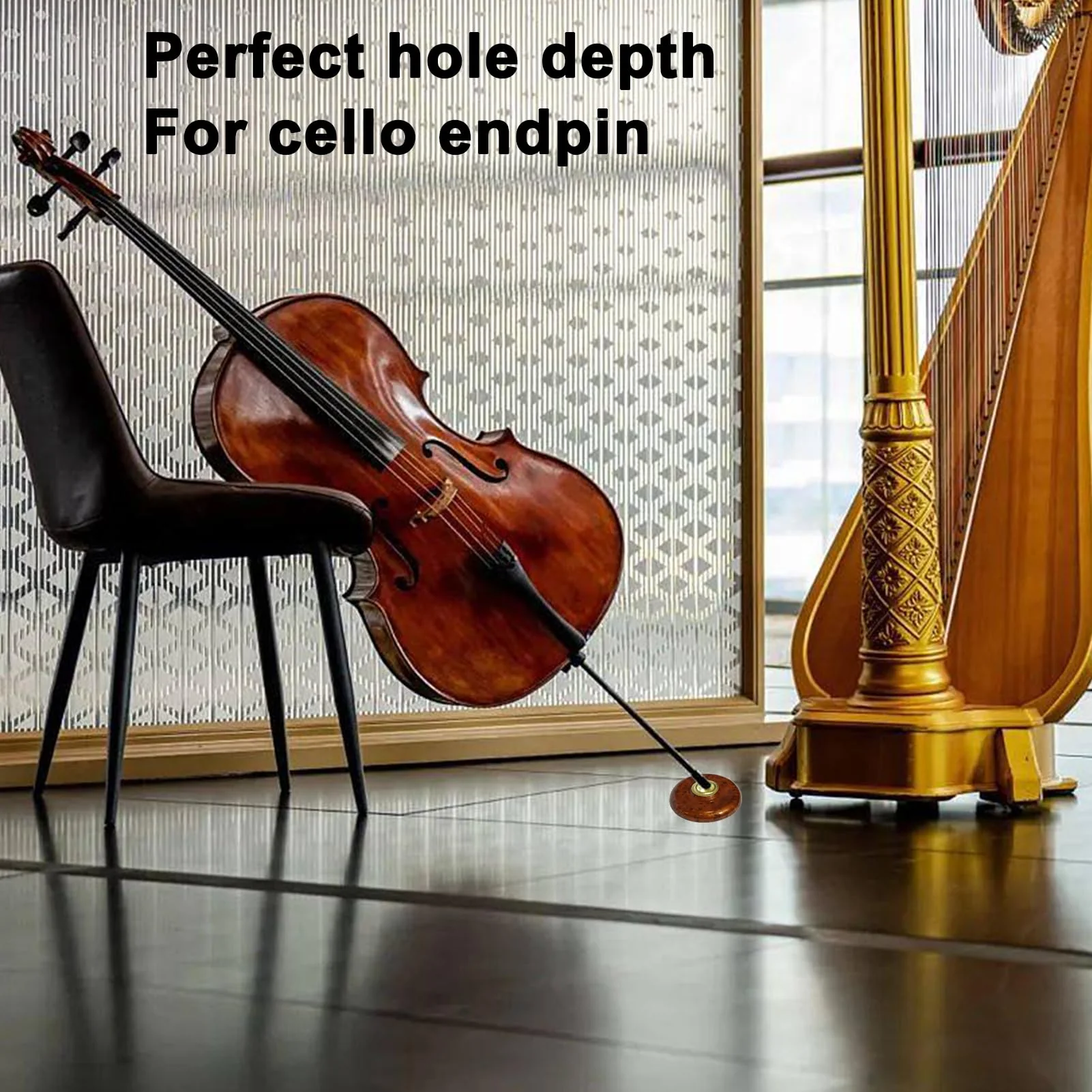 Cello Endpin Anchor Non-slip Stopper Rest Holder Stand Cello Antiskid Device Adjustable Strap with Thick Pad (Cello Bock brown) Cello Bock brown - Image 6