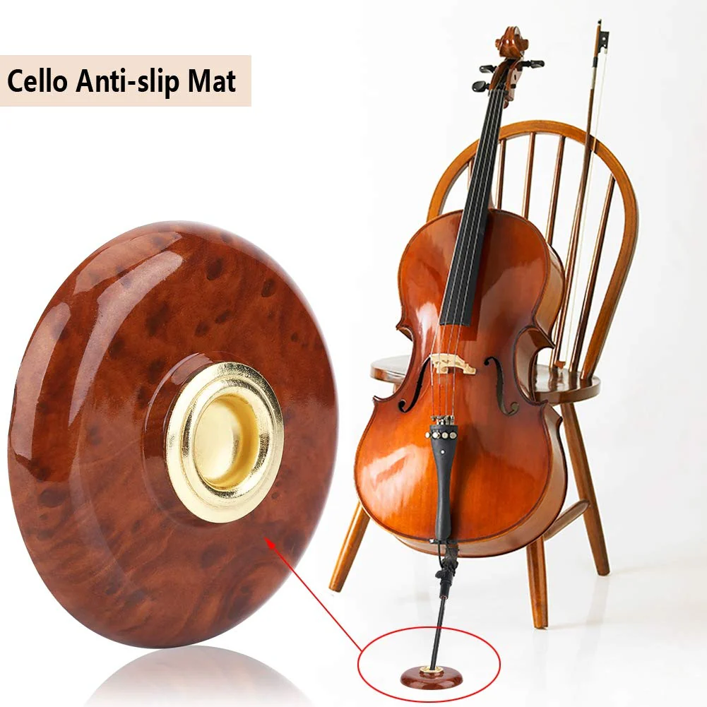 Cello Endpin Rest Holder Stopper Stand Stop Cello Antislip Mat Pad Plastic + Metal Holder Floor Protector Instrument Accessory(Brown) Rockstop Cello Endpin Rest Brown, Black (Optional) - Image 2