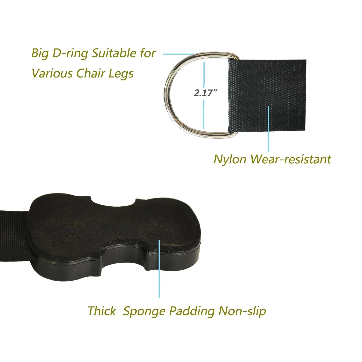 Cello Endpin Stopper Strap Anchor Rest Non-Slip with 2 Holes Adjustable Chair Strap Thick Sponge Padding for Cello Playing or Practice (Black) Black - Image 4