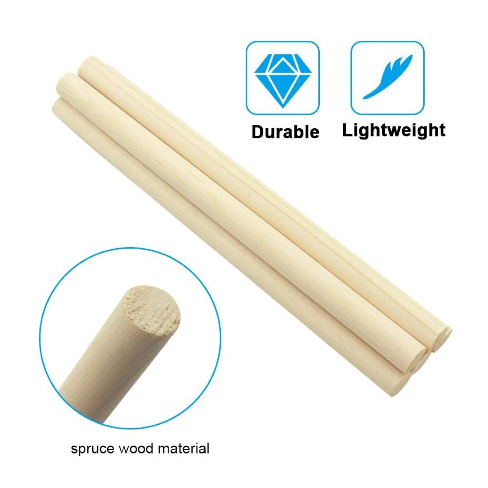 Cello Sound Post, 5PCS Cello String Instruments Accessory, 18cm Spruce Wood Cello Wood Sound Post 3/4 4/4 Cello Sound Post for Any Cello Technician - Image 3