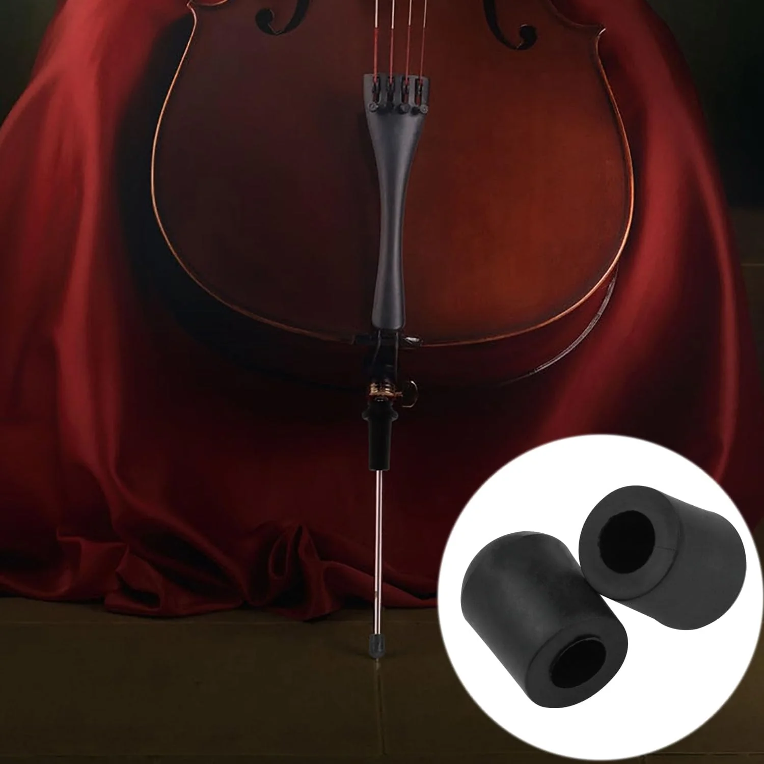 Cello tail pin plug Rubber cello tail pin Free cello/double bass from moving and slipping Cello tail needle rubber head Rubber cello tail needle tip -4pcs - Image 4