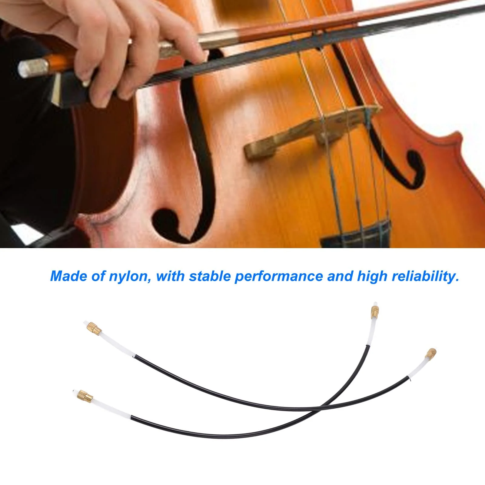 Cello Tail Rope, Cello Accessories, 2Pcs Standard Design Tailpiece Gut Accessory Good Match Black for Instrument - Image 3