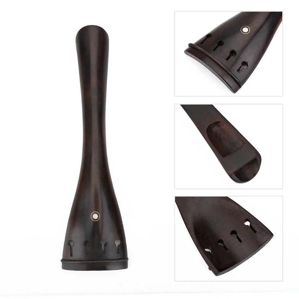 Cello Tailpiece, Classic Ebony Wood Tailpiece for 3/4 4/4 Cello Musical Instruments Parts Ebony Cello Tailpiece Cello Parts 3/4 Cello Parts 3/4 Cello Parts - Image 2