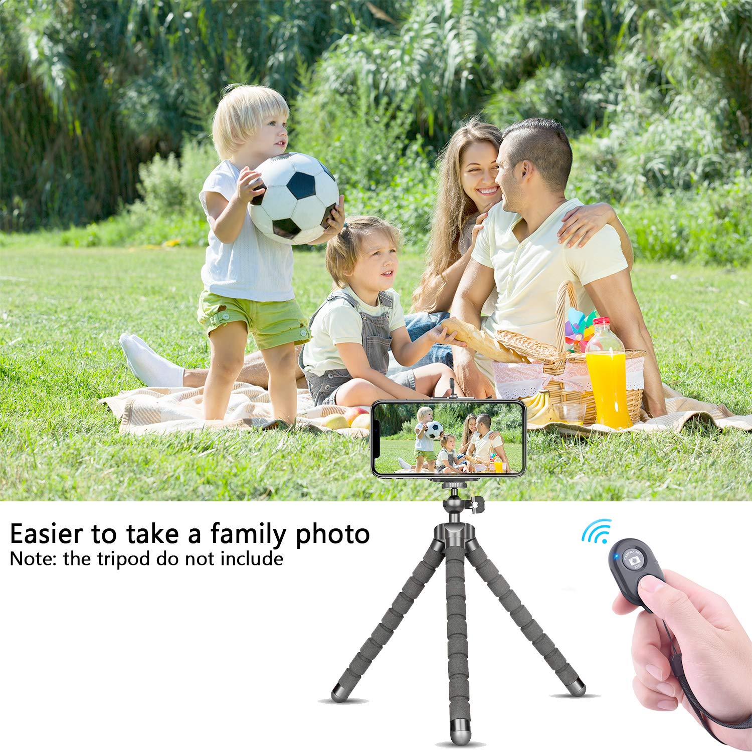 Cellphone Remote Shutter for Smartphones and Tablets, AOQIYUE Wireless Camera Remote Control Compatible with iPhone/Android Cellphone Wrist Strap Included (Black+Pink) Black+Pink - Image 3