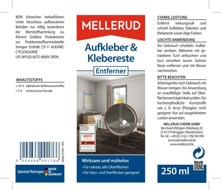 Centurion MEL1766 Mellerud Adhesive Residue Remover-250ml, Multi-Colour - Image 7