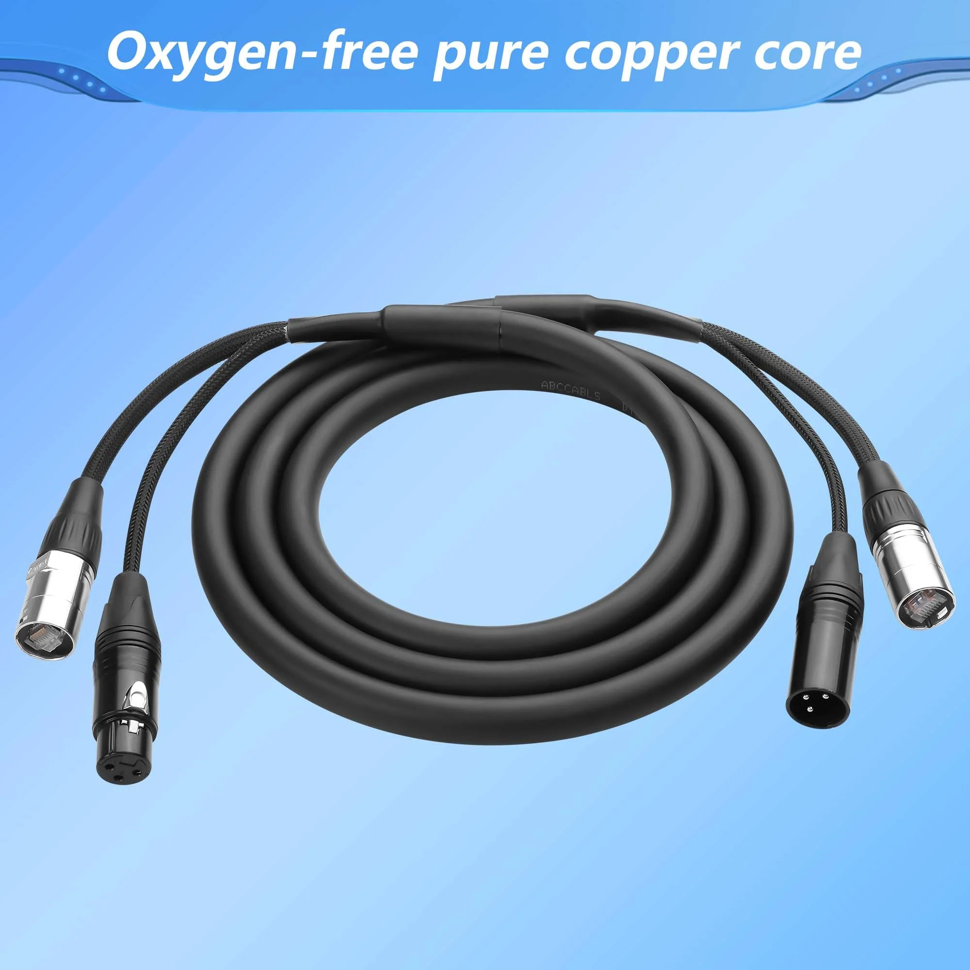 CERRXIAN 6.5FT RJ45/XLR Cable,CAT6 RJ45 Ethernet LAN Male to Male Cable + XLR 3-Pin Male to Female Network Audio Cable - Image 2