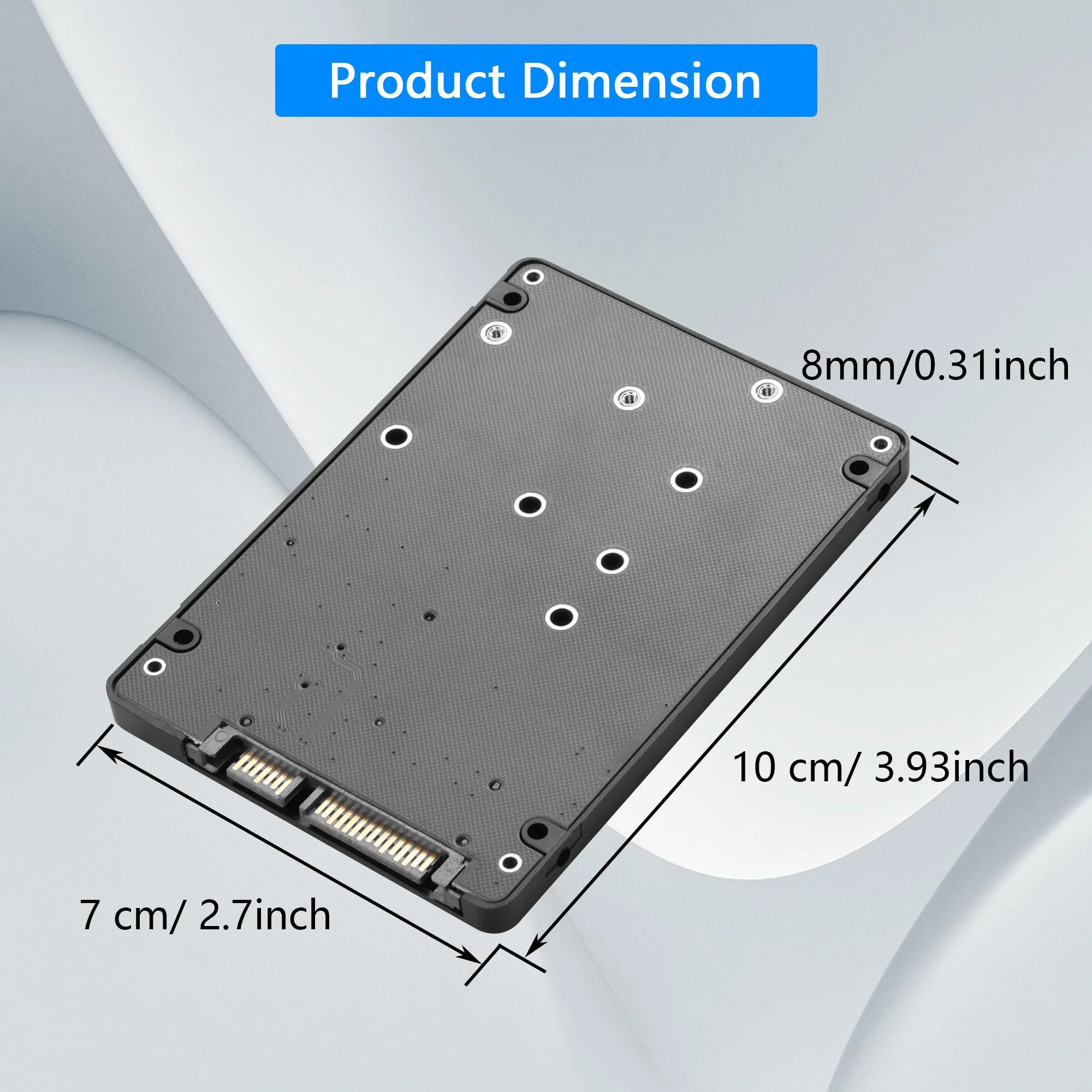 CERRXIAN M.2 NGFF SSD & MSATA SSD to 2.5" SATA III Converter Adapter 2 in 1 B Key/B&M Key M.2 NGFF mSATA SSD Hard Drive to SATA3.0 Enclosure Adapter Not for M Key - Image 7