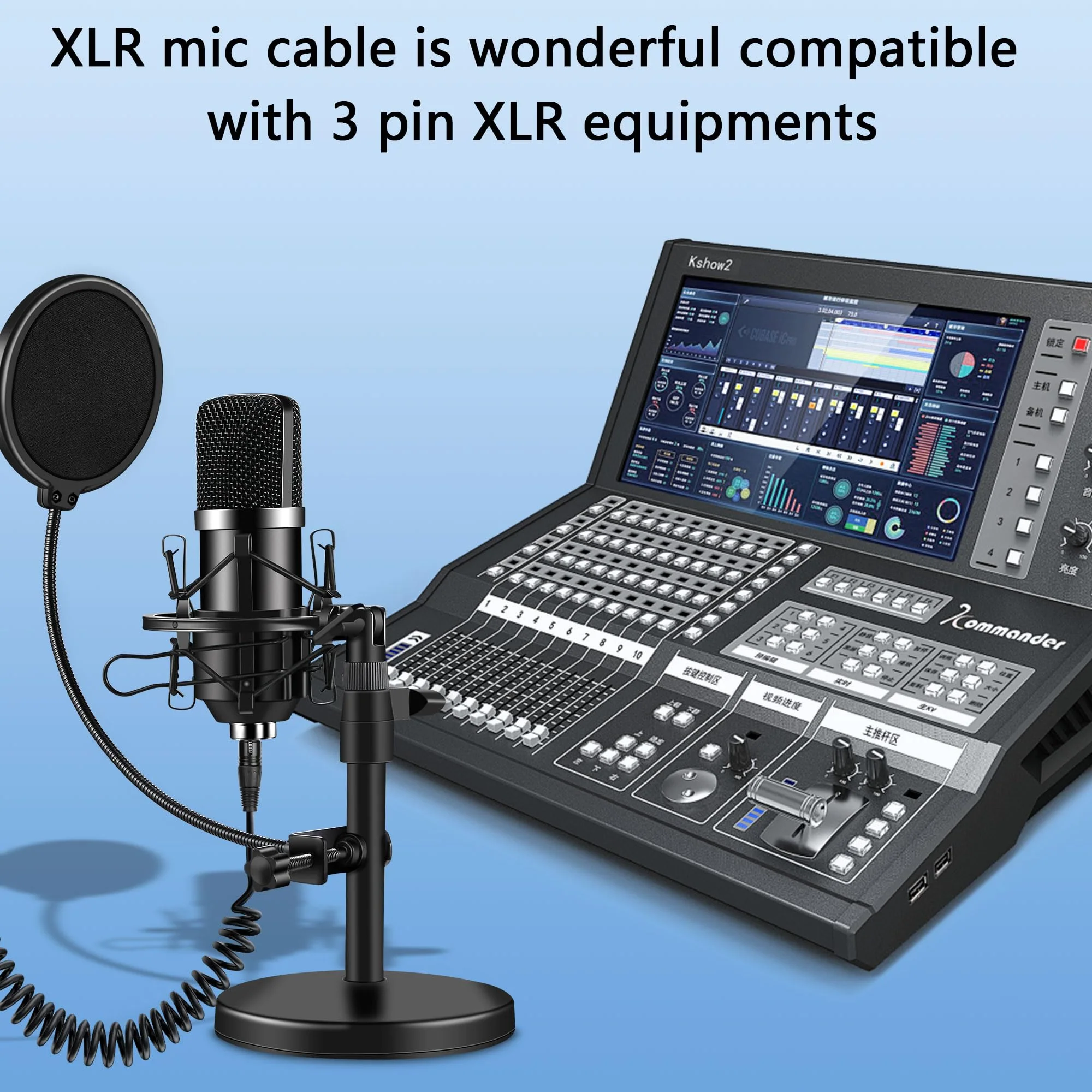 CERRXIAN XLR Microphone Coiled Cable, XLR to XLR Male to Female Cable, Balanced XLR Cable 8 Feet, Oxygen-Free Copper Mic Cables, XLR Speaker Cables - Black (Straight Male XLR to Straight Female) Straight Male XLR to Straight Female - Image 4