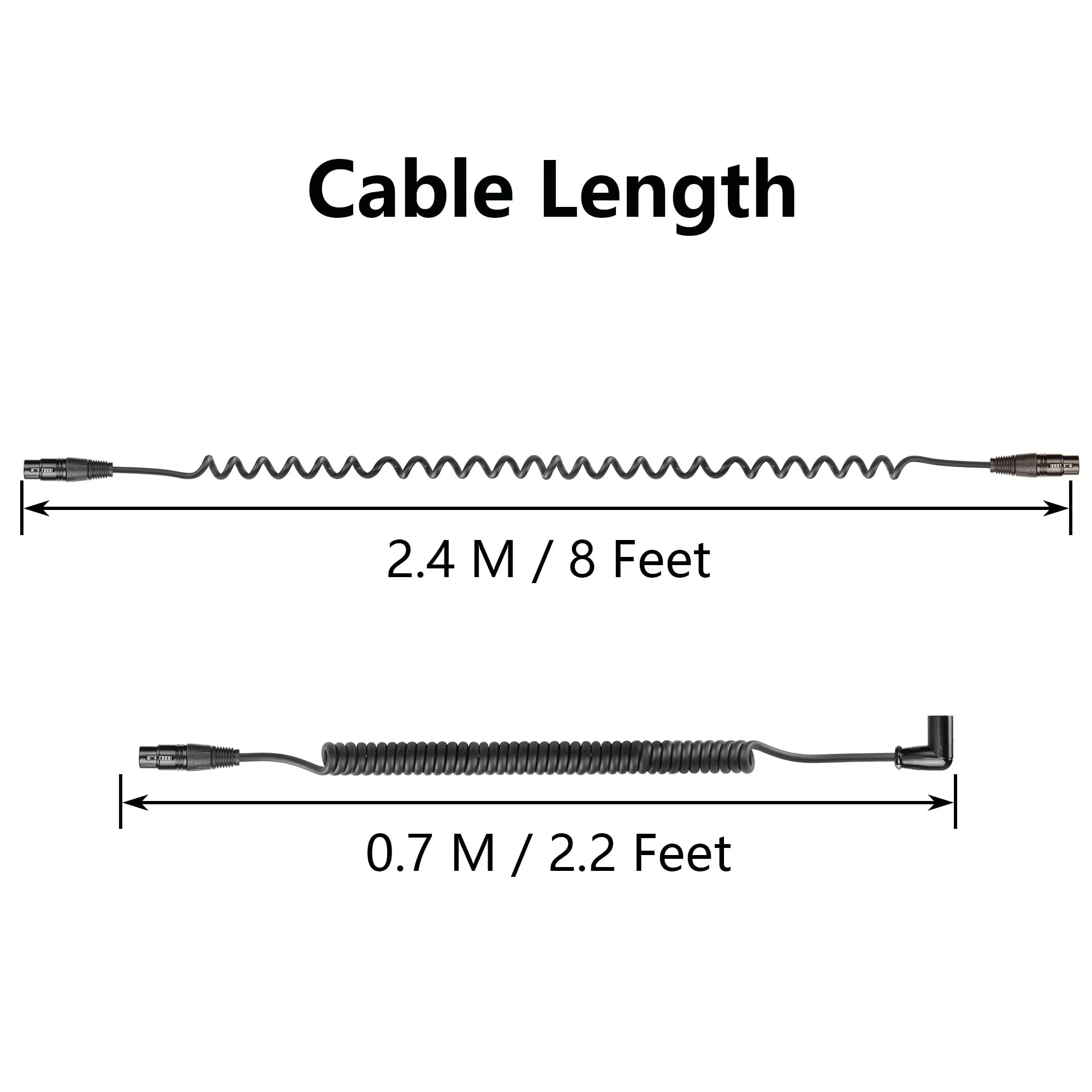 CERRXIAN XLR Microphone Coiled Cable, XLR to XLR Male to Female Cable, Balanced XLR Cable 8 Feet, Oxygen-Free Copper Mic Cables, XLR Speaker Cables - Black (Straight Male XLR to Straight Female) Straight Male XLR to Straight Female - Image 7