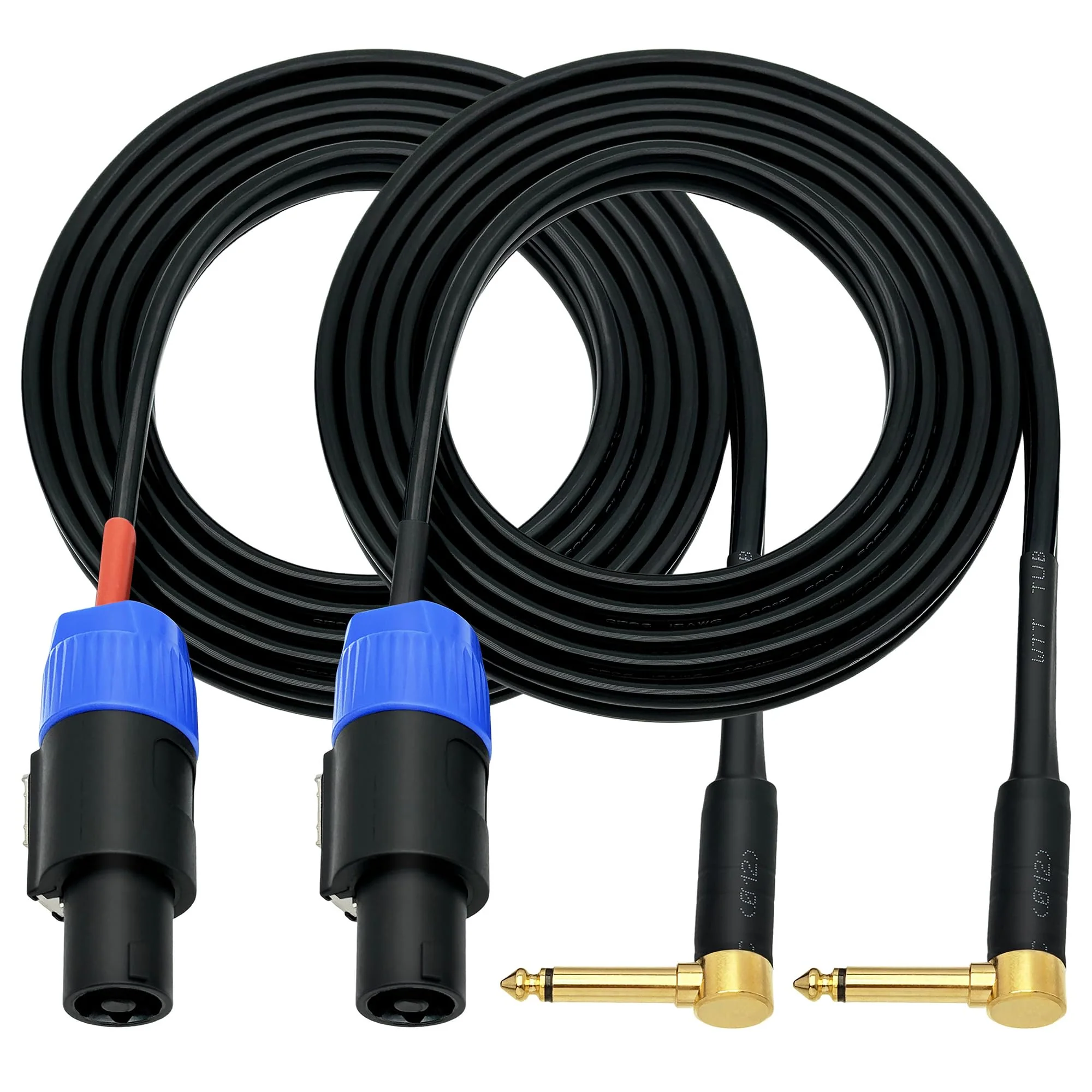 CESS-133-6f Right-Angle 6.35mm 1/4 Inch TS Plug to Speakon Plug Speaker Cable, 2 Channel, Durable Heat-Shrink Protected Metal Housing (6 Feet) 6 Feet - Image 4