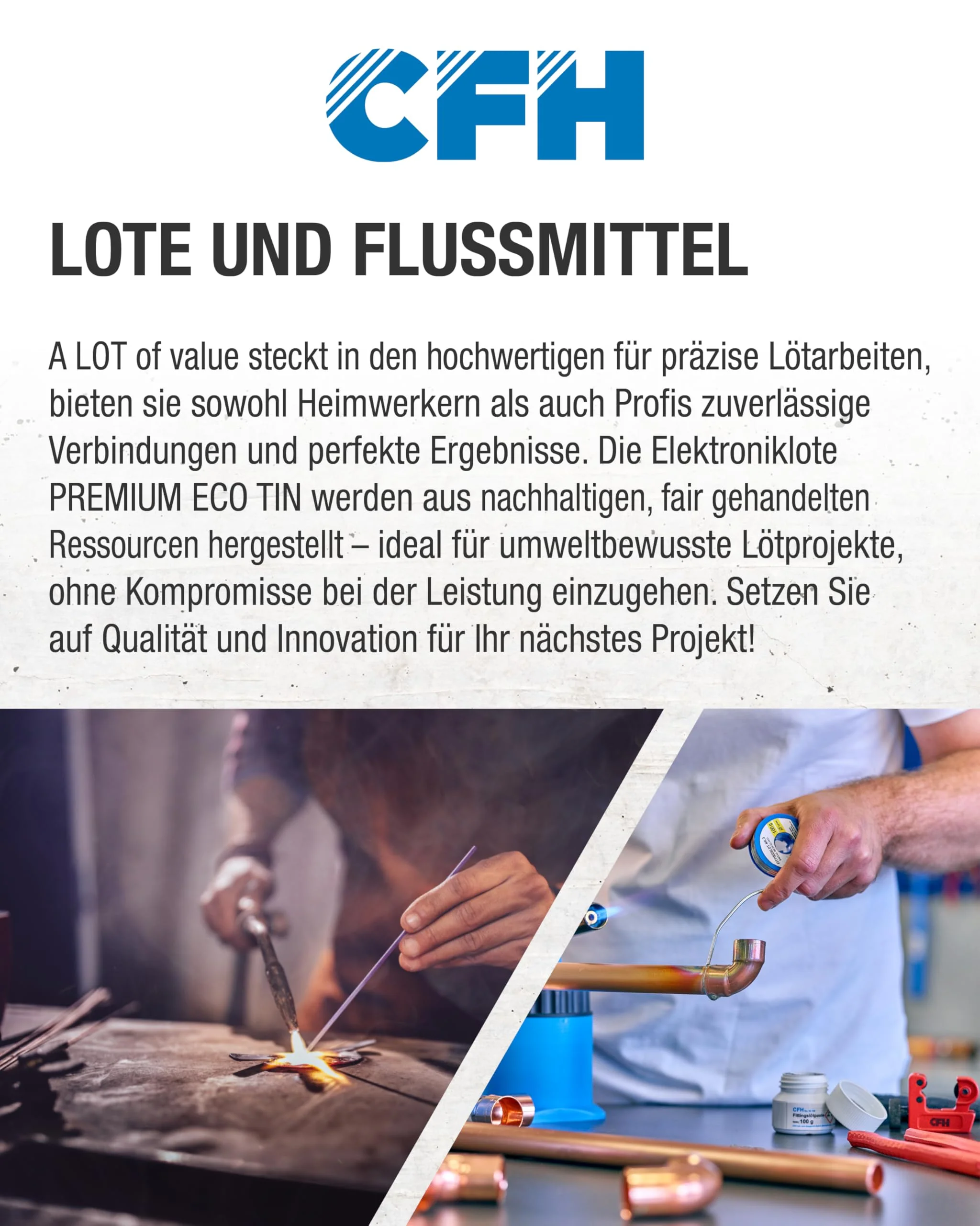 CFH Bastlerlot EL 329 – Solder Diameter 2.0 mm, 70 g, Flux Filled, Lead-Free, Ideal Solder for Repairs and Soldering Projects in Crafts, High Quality, Made in Germany - Image 3