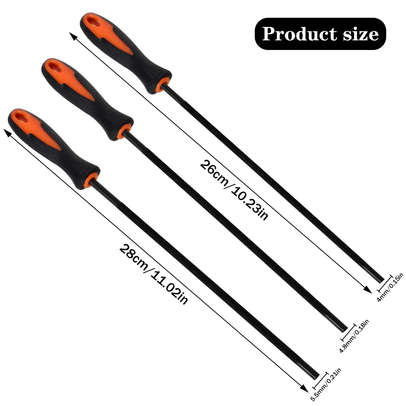 Chainsaw File,Chainsaw Sharpener Chain,Sharpening Round Files,Chainsaw Chain Sharpening File,Round Chainsaw File,Mower Chain Saw Sharpening File 4.0 mm,4.8 mm,5.5 mm for Sharpen Low Profile Saw Chains - Image 2