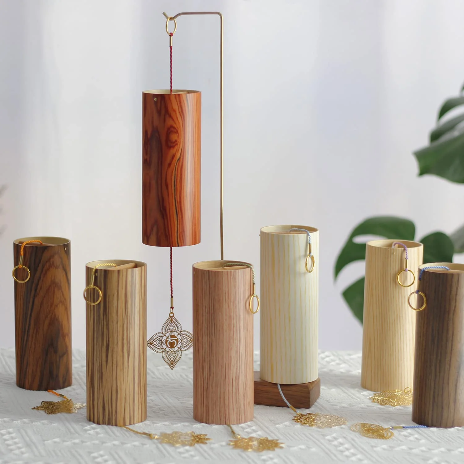 Chakra Chimes Natural Bamboo Wind Chimes Meditation Chord Windchime Wind Bell for Home Decoration Zen Mindfulness Sacral Chakra - Image 9
