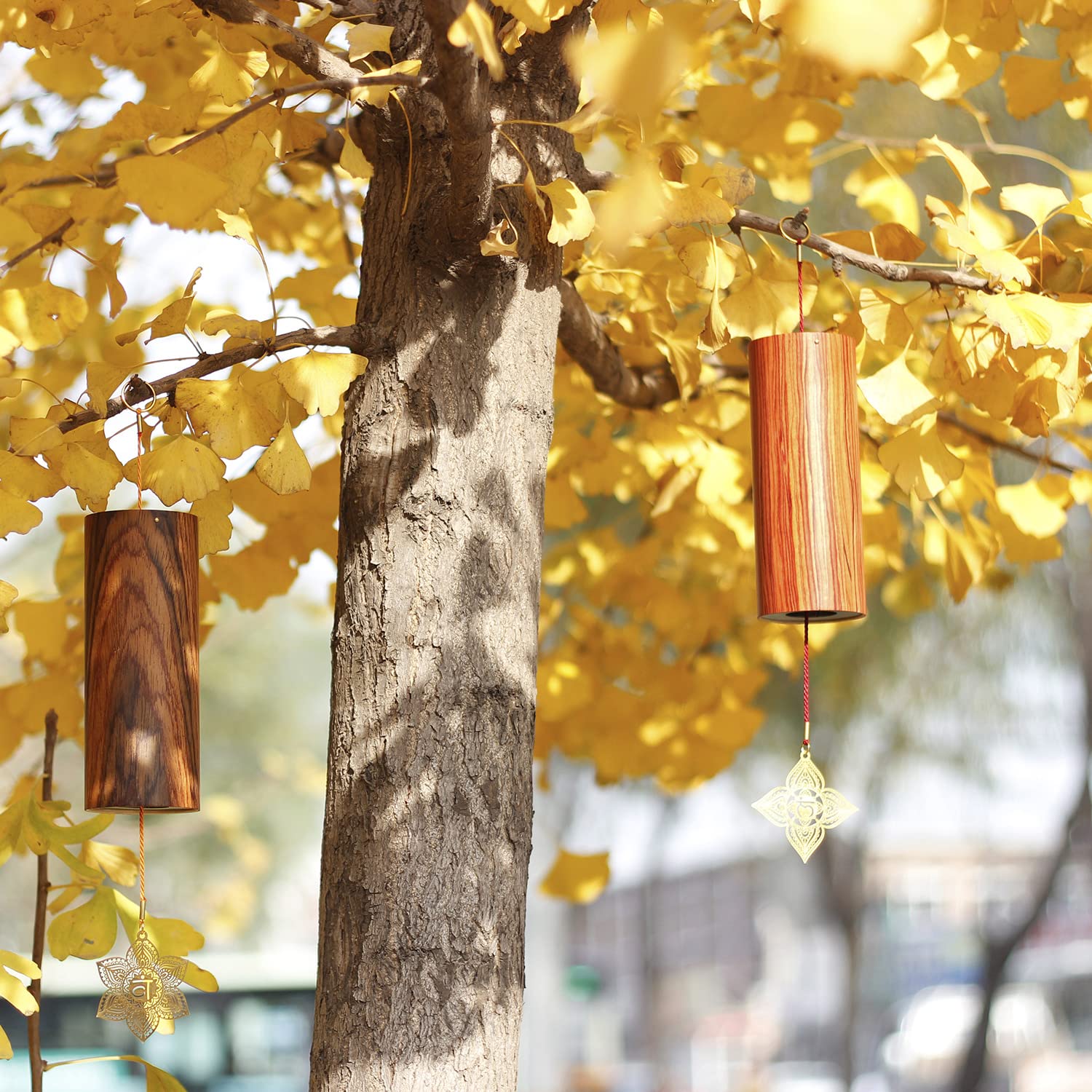 Chakra Chimes Natural Bamboo Wind Chimes Meditation Chord Windchime Wind Bell for Home Decoration Zen Mindfulness Third Eye Chakra - Image 5