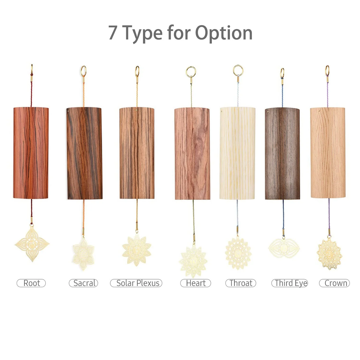 Chakra Chimes Natural Bamboo Wind Chimes Meditation Chord Windchime Wind Bell for Home Decoration Zen Mindfulness Third Eye Chakra - Image 6