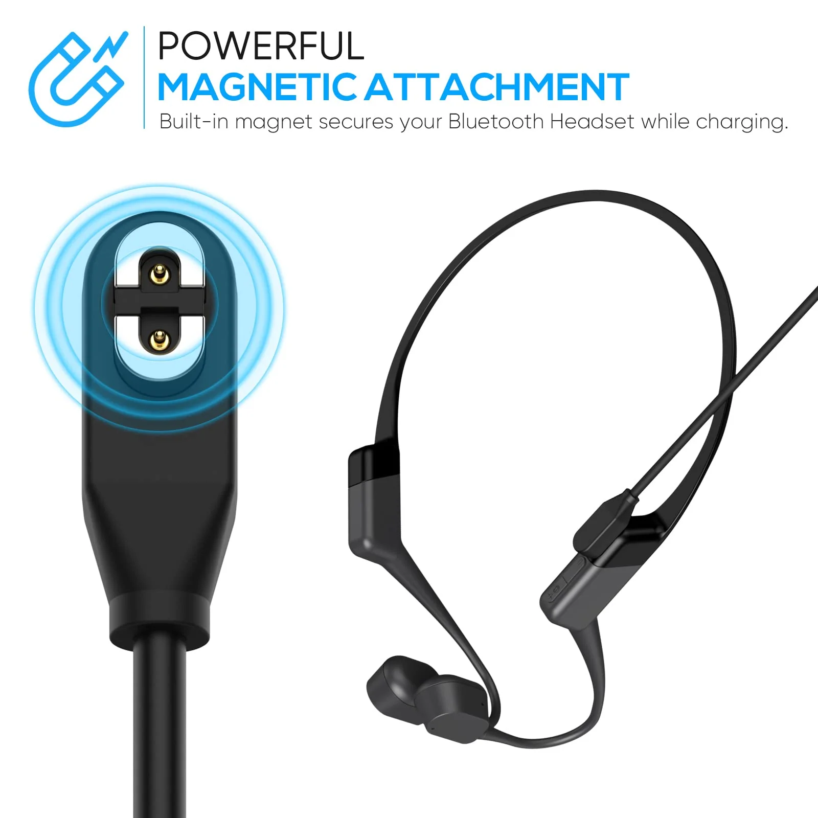 Charging Cable for Shokz Openrun/Openrun Pro/Opencomm/OpenRun Mini & Aftershokz Headphones Aeropex AS800 with USB C Adapter, 3.3ft USB Magnetic Charger Cord for Shokz Bone Conduction Headphones - Image 3