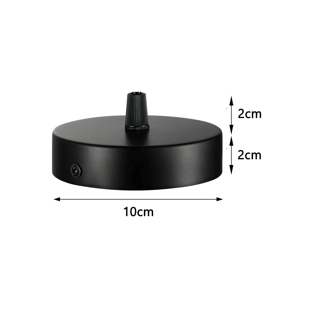Chedin Ceiling Canopy 100 x 20 mm, Metal Junction Box, 1 Hole Round Lampshade, Ceiling Rose, Matte Black, Suitable for All Lamps (1 Piece) - Image 6