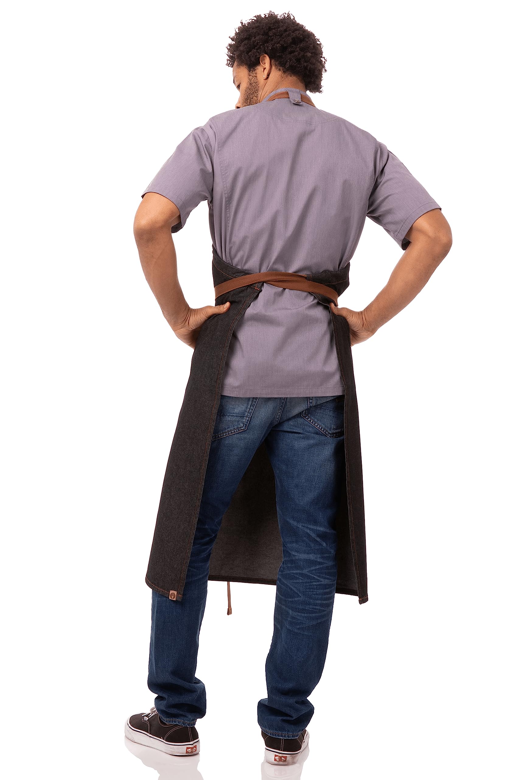 Chef Works Unisex Memphis Chefs Bib Apron One Size Black - Image 4