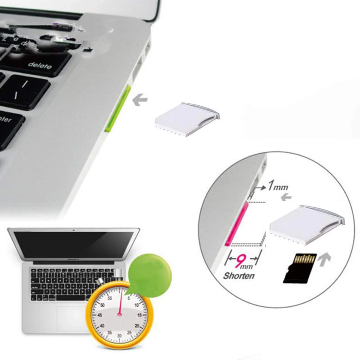 chenyang Micro SD TF to SD Card Kit Mini Adaptor for Extra Storage MacBook Air/Pro/Retina 5PCS - Image 5