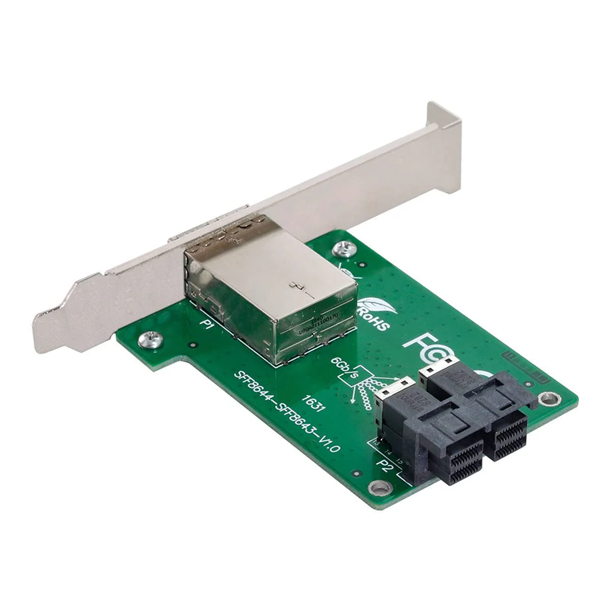 chenyang Mini SAS 2 SFF-8644 to 2 SFF-8643 HD Data Server Converter Adapter with Bracket - Image 8