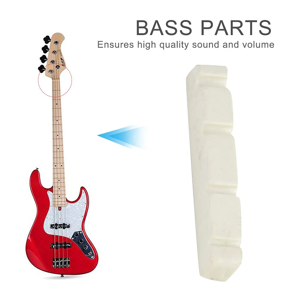 CHICIRIS Easy to Install and Use 4 String Bass Nut, Bass Guitar Nut, Excellent Durability Quality Plastic Material for Bass Guitar(ZE-1005 44 * 5.8 * 8MM) - Image 3