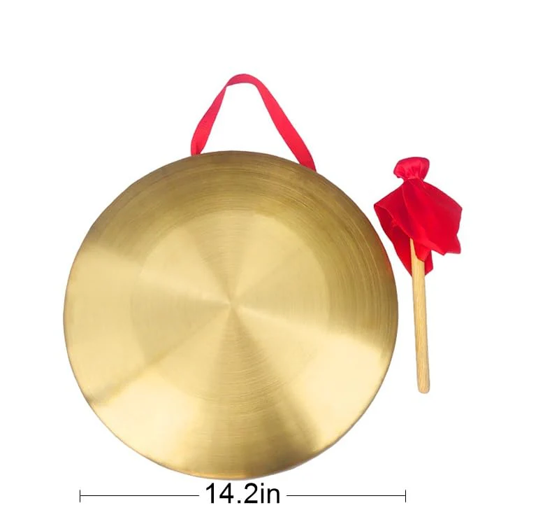 Chinese gong,Chinese Traditional Percussion Instrument is Suitable for Family Offices to Celebrate，Authentic Chinese Wind Gong,Hand Selected For Quality (36cm/14.2inch) 36cm - Image 2