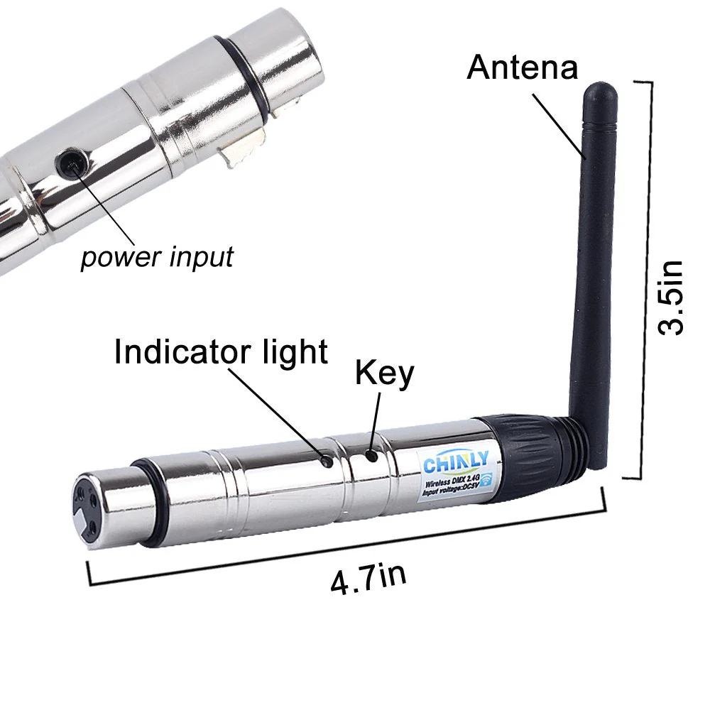 CHINLY Wireless Receiver DMX512 DMX Dfi DJ 2.4G Wireless 1pcs Receiver external antenna LED Lighting Control for LED Stage Par Party Light - Image 3