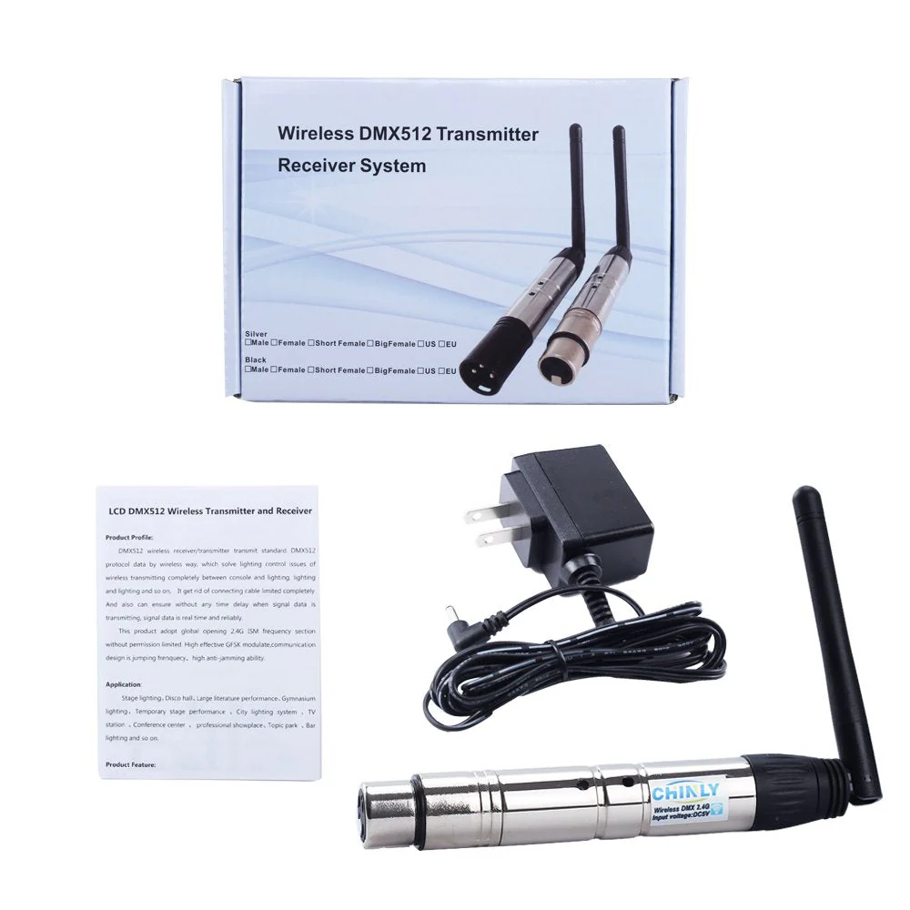 CHINLY Wireless Receiver DMX512 DMX Dfi DJ 2.4G Wireless 1pcs Receiver external antenna LED Lighting Control for LED Stage Par Party Light - Image 5