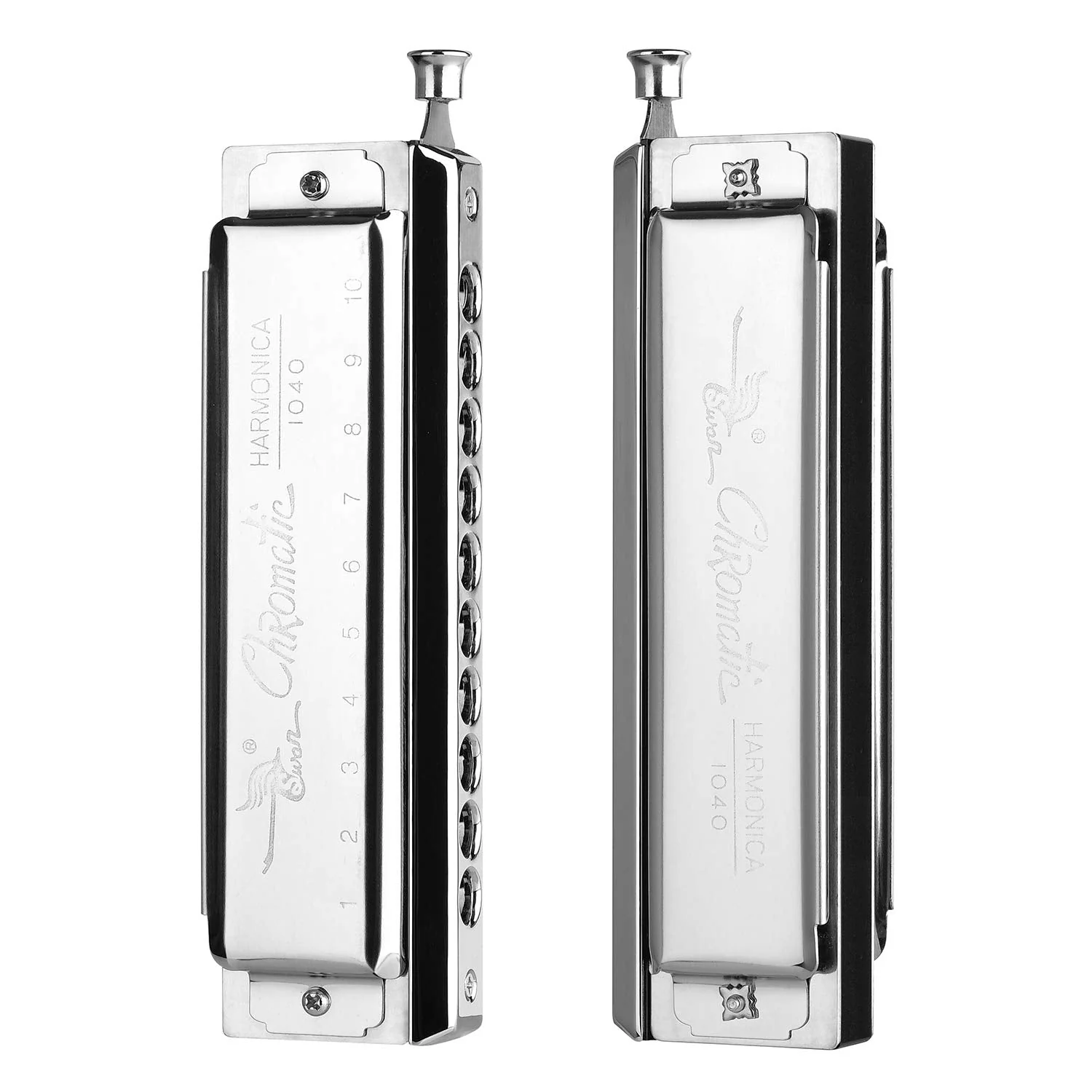 Chromatic Harmonica Key of C 10 Hole 40 Tone with Case for Professional Player Adult Beginner Students, Excellent Gift for Music Fan - Silver Best Music Gift - Image 6